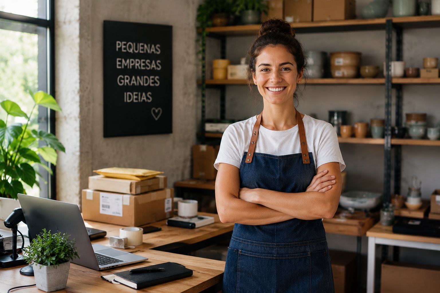 Empresário açoriano no seu pequeno negócio