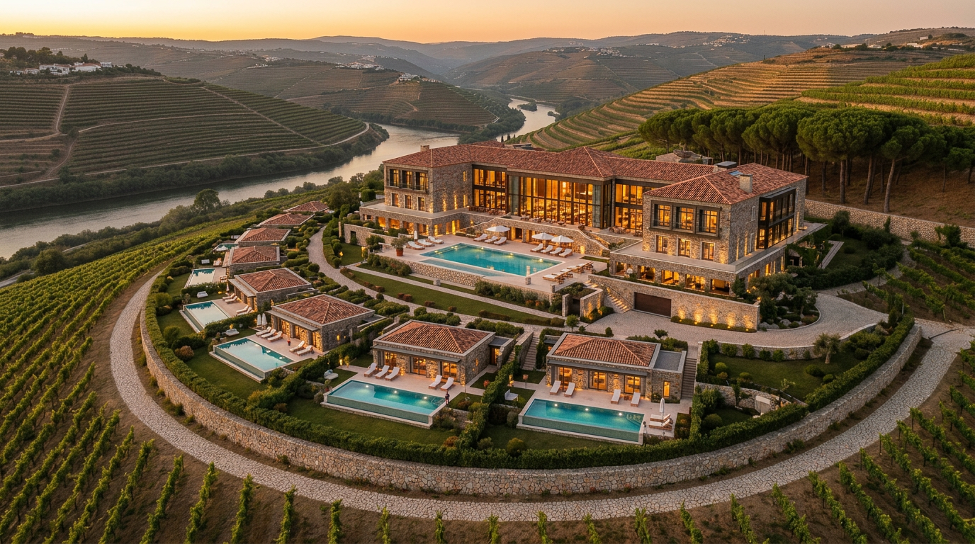 Resort de luxo no Douro com vilas, piscinas privadas e jacuzzi